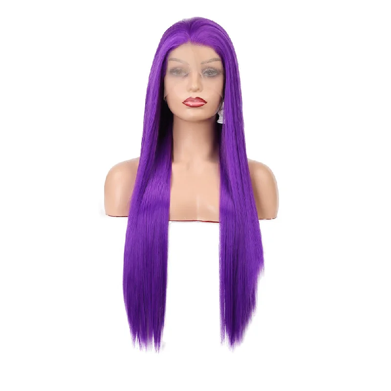 Purple Revolution Front Lace Straight Hair Wigtop-rated no lace wigs, best wigs, high-quality no lace wigs, top-rated glueless wigs