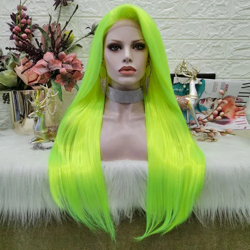Premium Wig - Neon Yellow Silky Straight Lace Front Wigtop-rated no lace wigs, best wigs, high-quality no lace wigs, top-rated glueless wigs