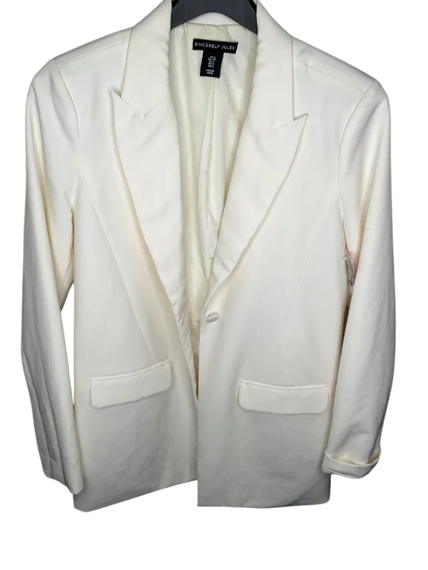 Blazer By Clothes Mentor In Cream, Size: S