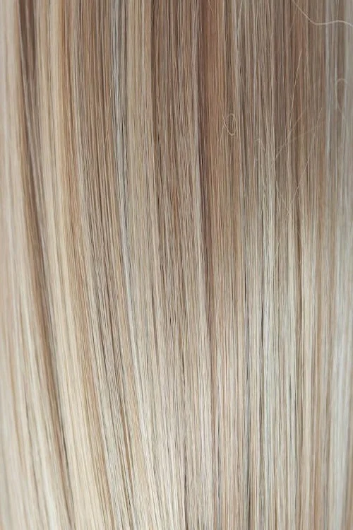 Champagne Blush | Creamy White Blonde base that transitions to Strawberry Blonde with Light Auburn highlights