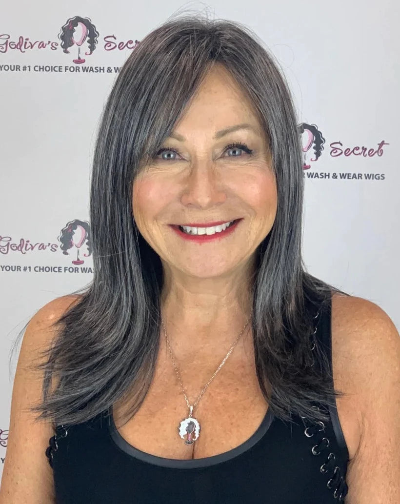 Glueless Human Hair Wigs with Soft Waves-Taylor Wig by Godiva Secret Wigs | Synthetic Hair | Average Cap Glueless Human Hair Wigs with Soft Waves-Taylor Wig by Godiva Secret Wigs | Synthetic Hair | Average Cap