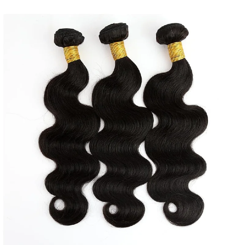 Human Hair Weft Bundles for Sew-In Installations---Body Wave Human Hair Bundles Natural Color