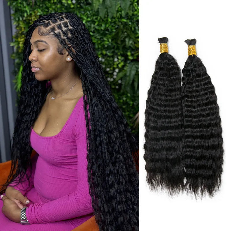 Premium Bulk Human Braiding Hair--Double Drawn Burmese Wet and Wavy Human Braiding Hair crochet braids, crochet locs, premium crochet braids, high-quality locs Premium Bulk Human Braiding Hair--Double Drawn Burmese Wet and Wavy Human Braiding Hair crochet braids, crochet locs, premium crochet braids, high-quality locs