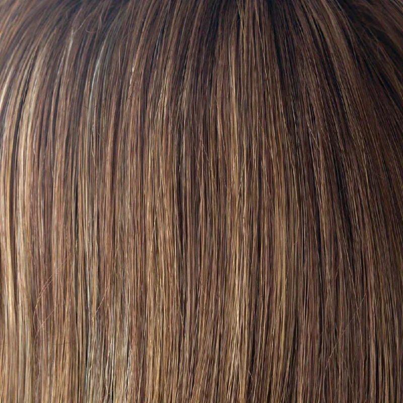 Almond Spice R | Rooted Dark with a Medium Brown base and a Honey and Platinum Blonde blended highlight