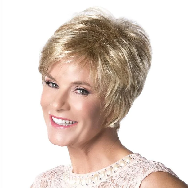Glueless Human Hair Wigs with No Glue-Timeless Wig by Toni Brattin | Heat Friendly Synthetic Hair | Large Cap Glueless Human Hair Wigs with No Glue-Timeless Wig by Toni Brattin | Heat Friendly Synthetic Hair | Large Cap