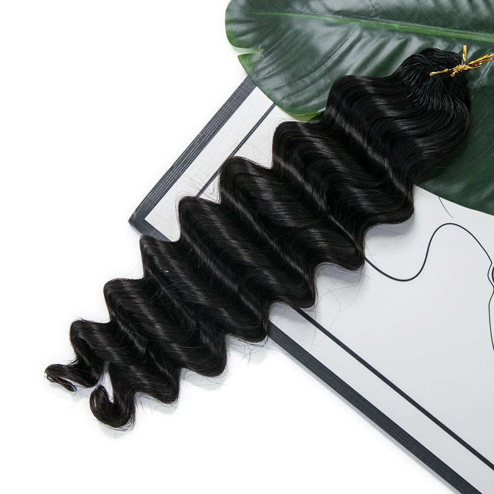 Crochet Braids for Locs and Dreadlocks-Knotless Pre-Separated Crochet Hair Extensions Human Hair Loose Deep Wave (2 Bundles per Pack) Crochet Braids for Locs and Dreadlocks-Knotless Pre-Separated Crochet Hair Extensions Human Hair Loose Deep Wave (2 Bundles per Pack)