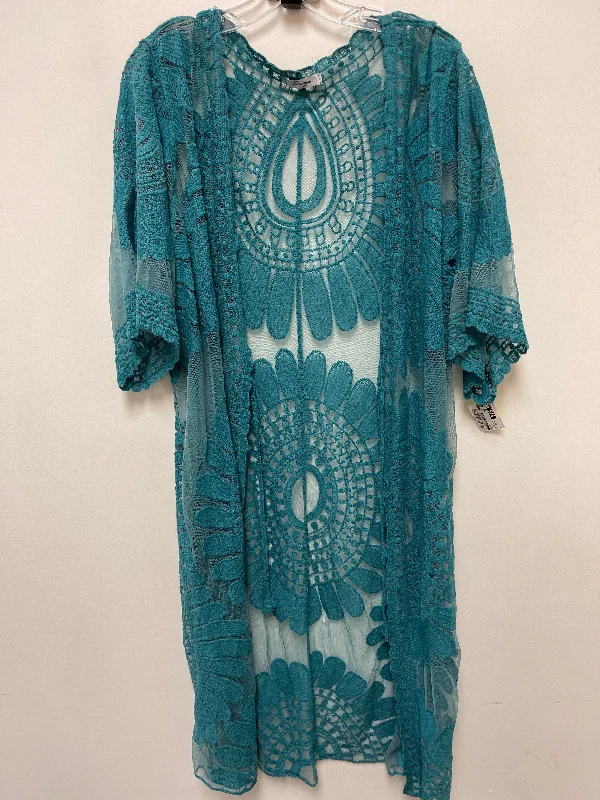 Kimono By Clothes Mentor In Teal, Size: Osfm