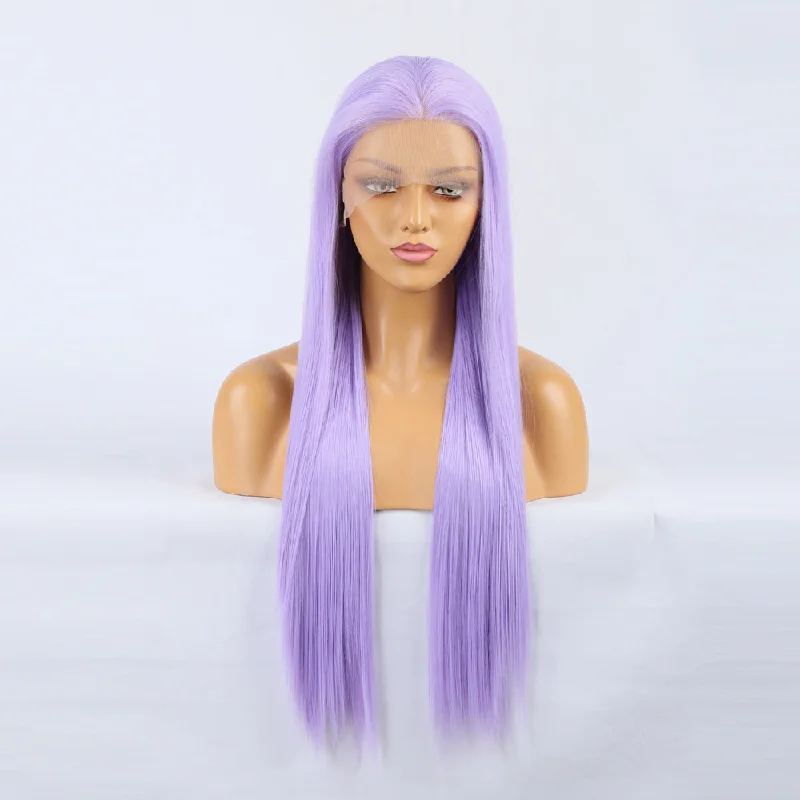 Sassy Shades Light Purple Front Lace Long Straight Wigtop-rated no lace wigs, best wigs, high-quality no lace wigs, top-rated glueless wigs