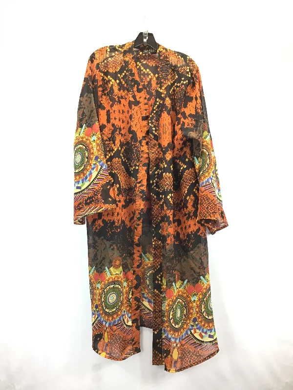 Kimono By Clothes Mentor In Orange, Size: 2x