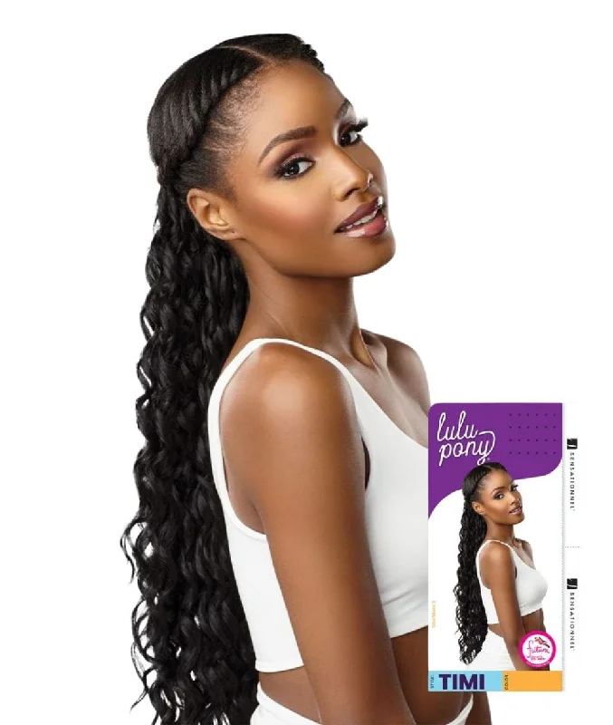 clip-in ponytail extensions, premium ponytail extensions, high-quality clip-in ponytails, 100% human hair ponytails---Sensationnel Lulu Pony - Timi clip-in ponytail extensions, premium ponytail extensions, high-quality clip-in ponytails, 100% human hair ponytails---Sensationnel Lulu Pony - Timi