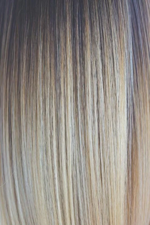 Blonde Ambition | Dark brown base with strawberry blond and pale blond layered on top