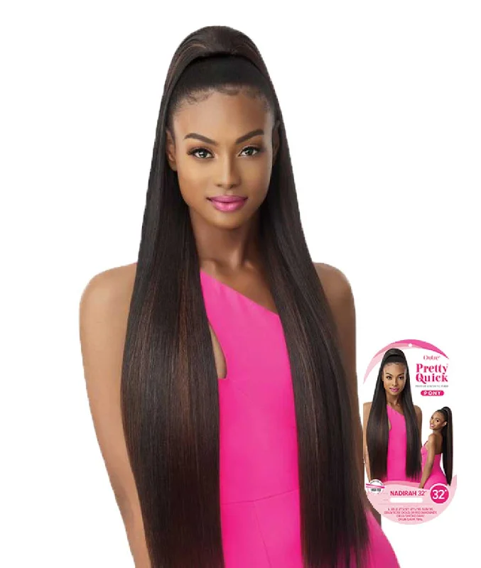 clip-in ponytail extensions, premium ponytail extensions, high-quality clip-in ponytails, 100% human hair ponytails---Outre Pretty Quick Pony - Nadirah 32" clip-in ponytail extensions, premium ponytail extensions, high-quality clip-in ponytails, 100% human hair ponytails---Outre Pretty Quick Pony - Nadirah 32"