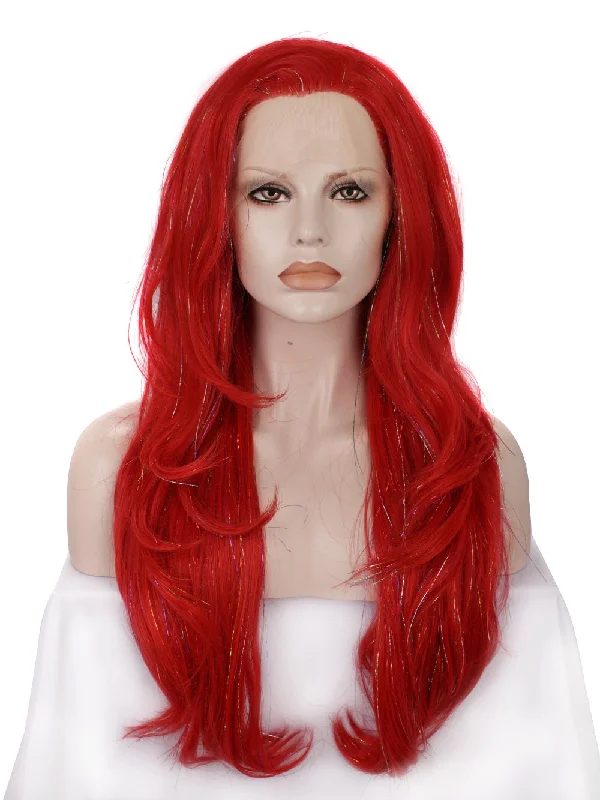 Premium Wig - Poppy Red Layered Lace Front Tinseltop-rated no lace wigs, best wigs, high-quality no lace wigs, top-rated glueless wigs