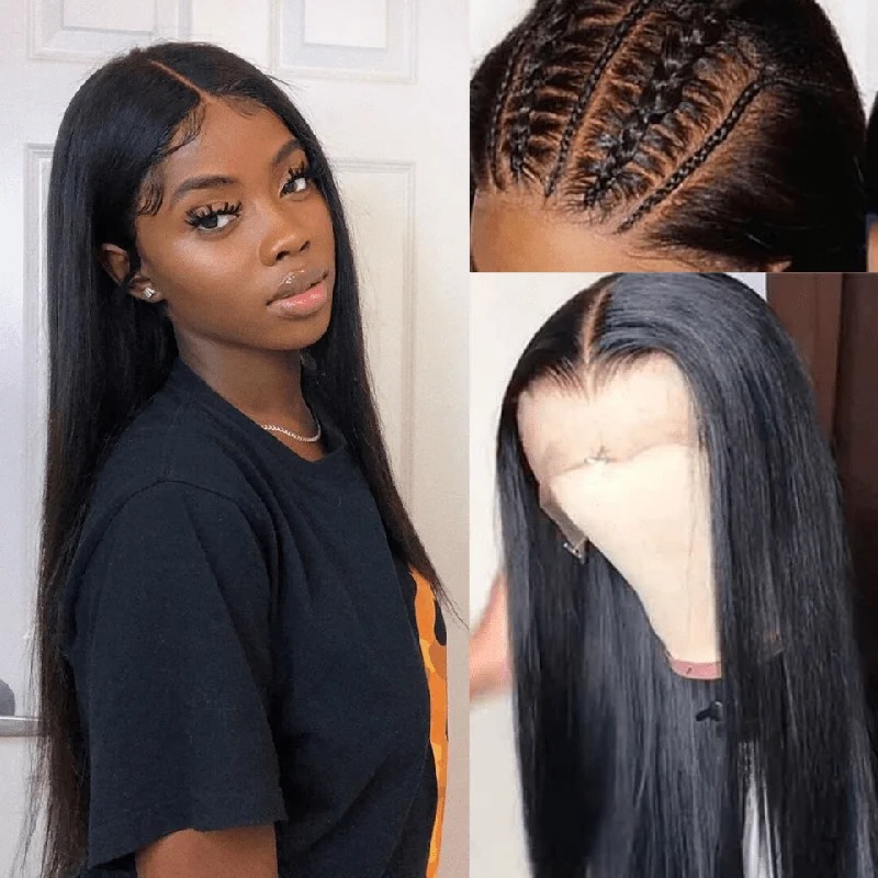 Klaiyi 9A Fake Scalp Undetectable Glueless Brazilian Straight Lace Wig, Preplucked Invisible 13*4 Lace Frontal Wigs Human Hairtop-rated no lace wigs, best wigs, high-quality no lace wigs, top-rated glueless wigs