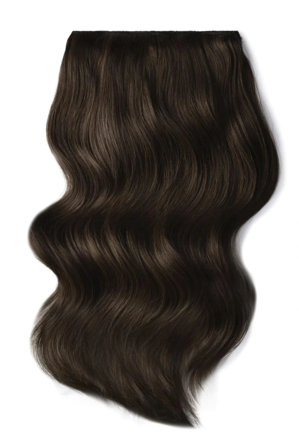 Human Hair Weft Bundles for Sew-In Installations---Double Wefted Full Head Remy Clip in Human Hair Extensions - Dark Brown (#3)
