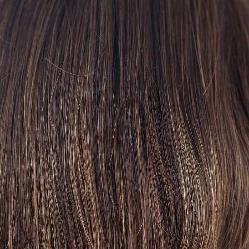 Coffee Latte R | Dark Root, Dark Brown base with 50/50 of Medium Chocolate Brown and Medium Golden Blonde