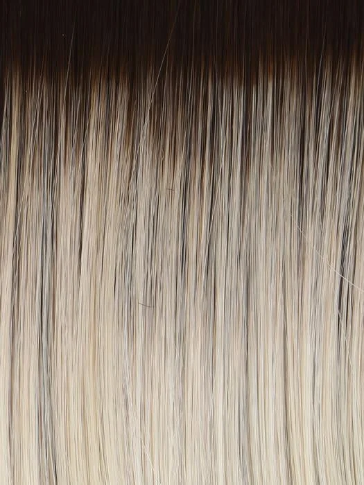 SS613 | Shaded Platinum Dark Brown roots with Warm Platinum Blonde