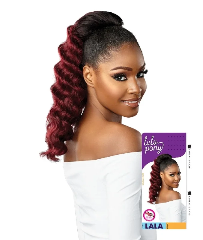 clip-in ponytail extensions, premium ponytail extensions, high-quality clip-in ponytails, 100% human hair ponytails---Sensationnel Lulu Pony Lala clip-in ponytail extensions, premium ponytail extensions, high-quality clip-in ponytails, 100% human hair ponytails---Sensationnel Lulu Pony Lala