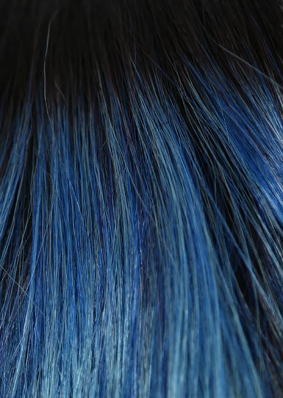 MELTED OCEAN | 3 tone color : Deep darkest blue root to pure blue tone and white tip