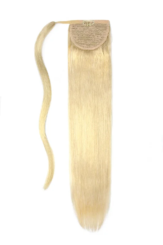 clip-in ponytail extensions, premium ponytail extensions, high-quality clip-in ponytails, 100% human hair ponytails---Lightest Blonde (#60) Straight Up Wrap Around Ponytail clip-in ponytail extensions, premium ponytail extensions, high-quality clip-in ponytails, 100% human hair ponytails---Lightest Blonde (#60) Straight Up Wrap Around Ponytail