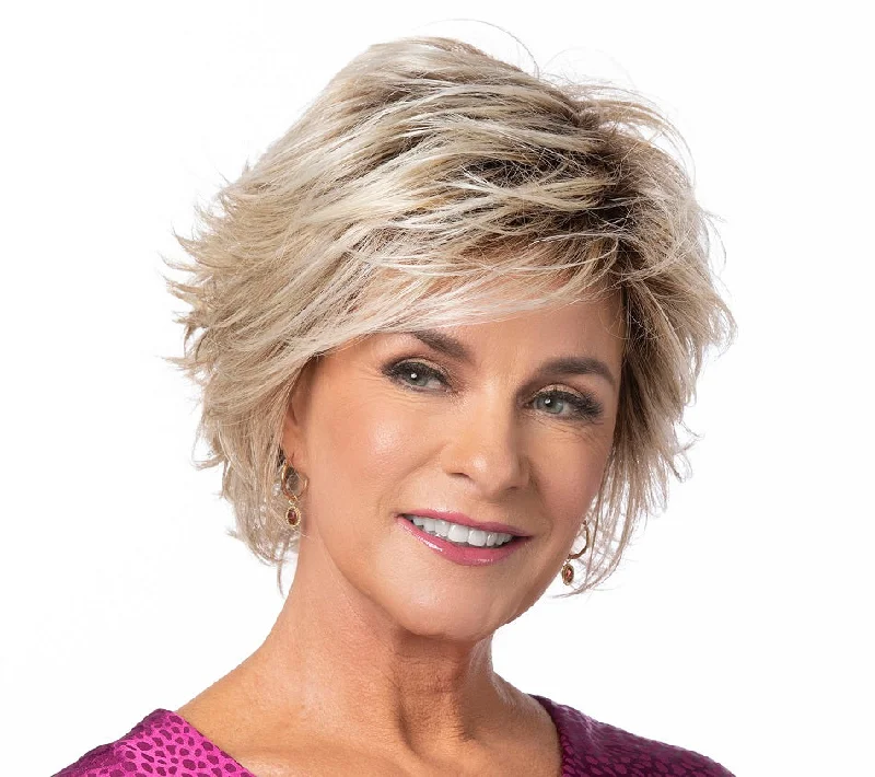 Glueless Human Hair Wigs for a Sleek Look-Fashion Flair Wig by Toni Brattin | Heat Friendly Synthetic Hair | Large Cap