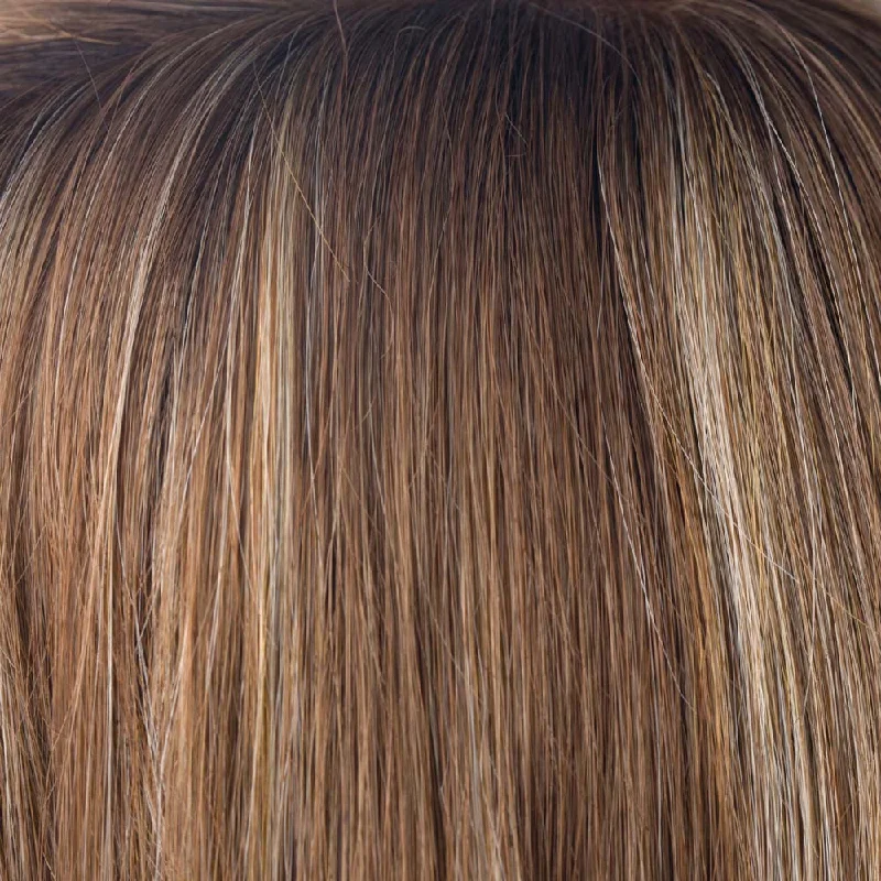 Maple Sugar R | Rooted Dark with Light Honey Brown base with Strawberry Blonde highlights