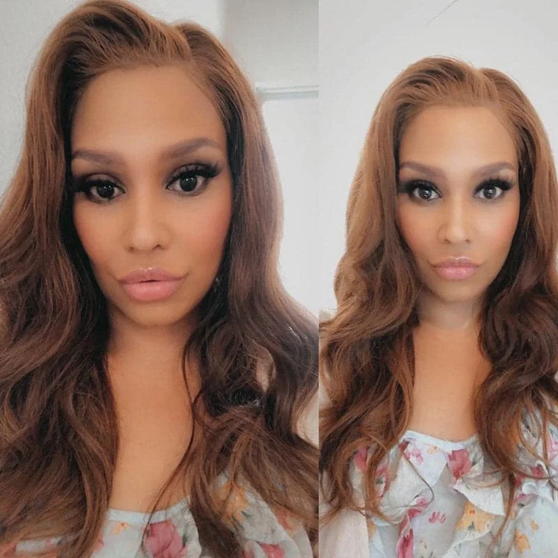 Premium No Lace Wigs Collection--Sarah Ash Brown Color #8 Straight 13x6 Lace Front Wigs Premium No Lace Wigs Collection--Sarah Ash Brown Color #8 Straight 13x6 Lace Front Wigs