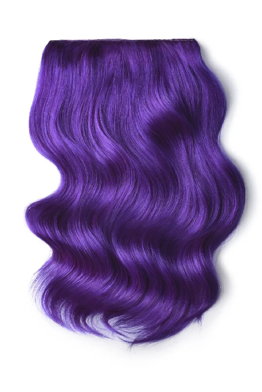 Human Hair Weft Bundles for Sew-In Installations---Double Wefted Full Head Remy Clip in Human Hair Extensions - Purple Human Hair Weft Bundles for Sew-In Installations---Double Wefted Full Head Remy Clip in Human Hair Extensions - Purple