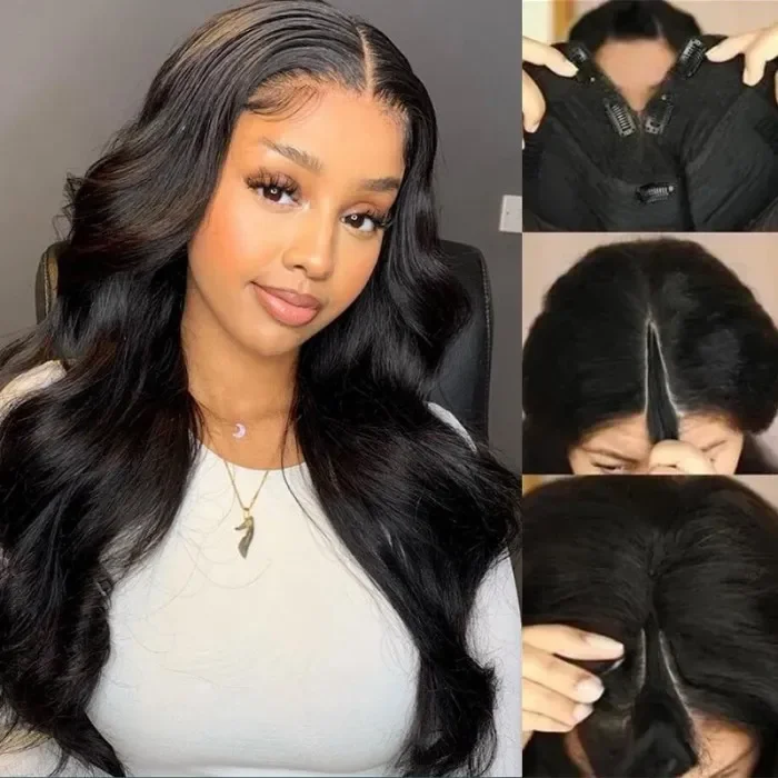 Klaiyi Air Wig Body Wave Vpart Wigs No Leave Out Natural Scalp Adjustable And Breathable Protective Wigstop-rated no lace wigs, best wigs, high-quality no lace wigs, top-rated glueless wigs