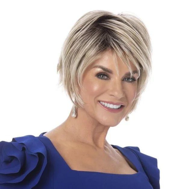 Glueless Human Hair Wigs with a Realistic Hairline-Trendsetter Wig by Toni Brattin | Heat Friendly Synthetic Hair | Large Cap Glueless Human Hair Wigs with a Realistic Hairline-Trendsetter Wig by Toni Brattin | Heat Friendly Synthetic Hair | Large Cap