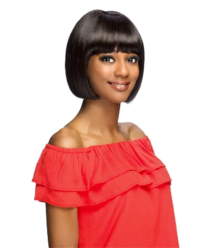 Glueless Human Hair Wigs for Thin Hair-Vivica A Fox Full Wig Pure Comfort Cap - Elena