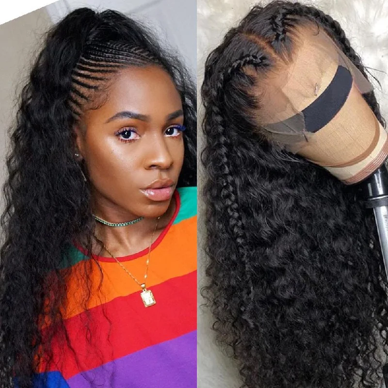 Klaiyi 9A Pre Made Invisible Fake Scalp Curly Wig 13*4 Deep Parting Curly Lace Front Wigs 150% Densitytop-rated no lace wigs, best wigs, high-quality no lace wigs, top-rated glueless wigs