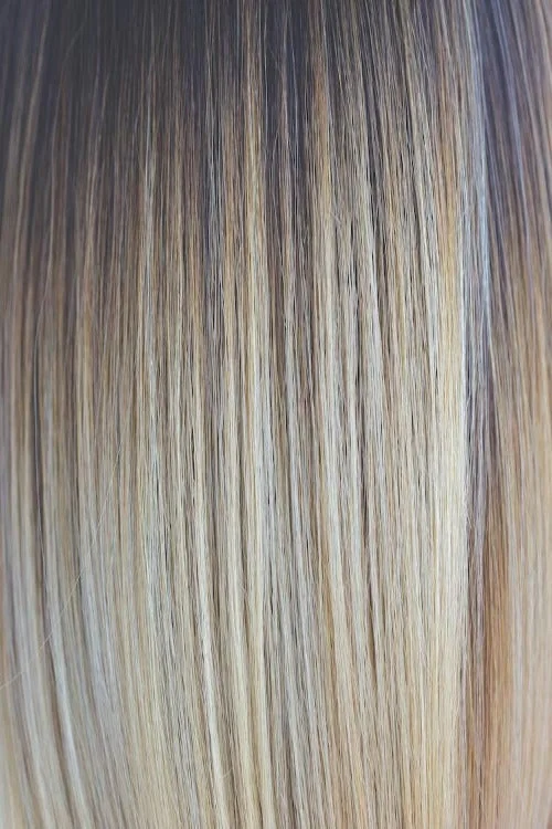 Blonde Ambition | Dark brown base with strawberry blond and pale blond layered on top