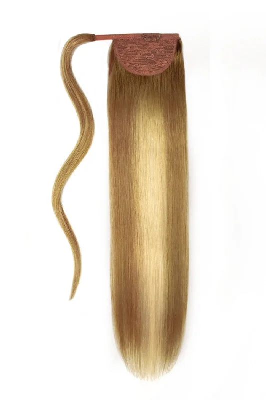 clip-in ponytail extensions, premium ponytail extensions, high-quality clip-in ponytails, 100% human hair ponytails---Chestnut Bronde Balayage Straight Up Wrap Around Ponytail Extension clip-in ponytail extensions, premium ponytail extensions, high-quality clip-in ponytails, 100% human hair ponytails---Chestnut Bronde Balayage Straight Up Wrap Around Ponytail Extension
