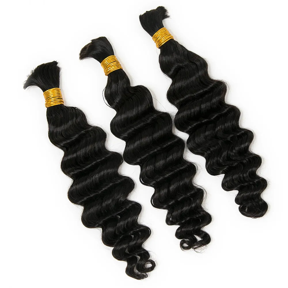 Premium Bulk Human Braiding Hair--Natural Color Loose Deep Wave Bulk Human Braiding Hair crochet braids, crochet locs, premium crochet braids, high-quality locs Premium Bulk Human Braiding Hair--Natural Color Loose Deep Wave Bulk Human Braiding Hair crochet braids, crochet locs, premium crochet braids, high-quality locs