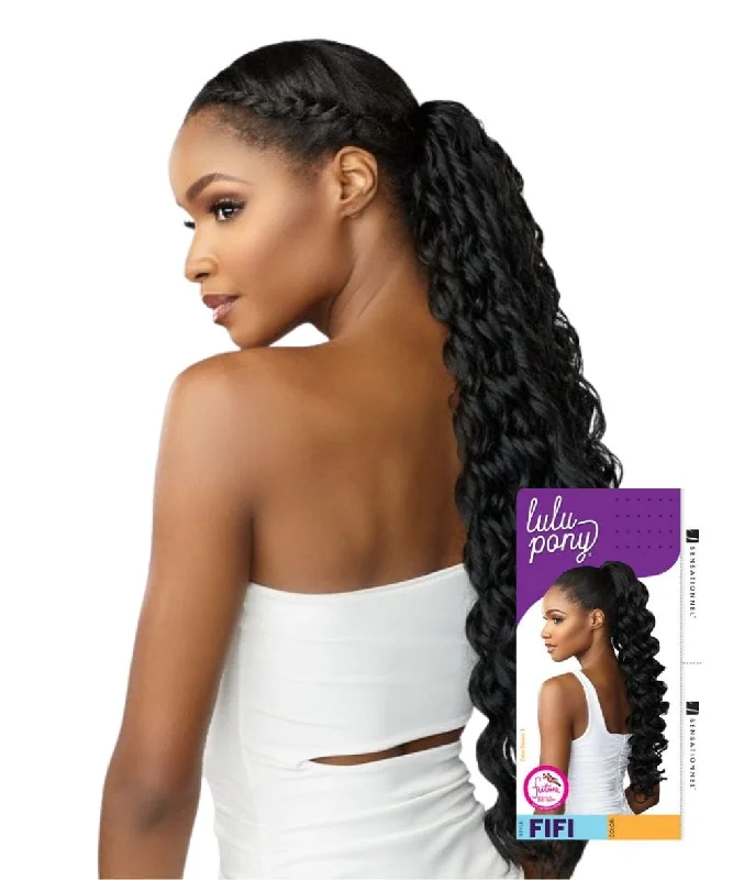 clip-in ponytail extensions, premium ponytail extensions, high-quality clip-in ponytails, 100% human hair ponytails---Sensationnel Lulu Pony - Fifi clip-in ponytail extensions, premium ponytail extensions, high-quality clip-in ponytails, 100% human hair ponytails---Sensationnel Lulu Pony - Fifi