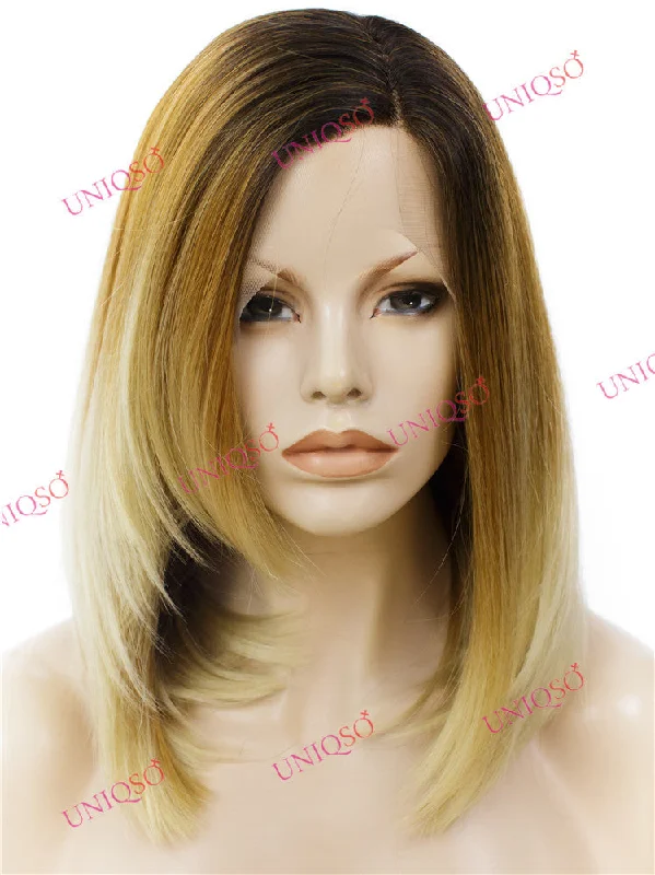 Premium Wig - Reverse-Ombre Blonde Lace Front Synthetic Wigtop-rated no lace wigs, best wigs, high-quality no lace wigs, top-rated glueless wigs