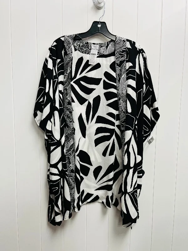 Kimono By Chicos In Black & White, Size: S