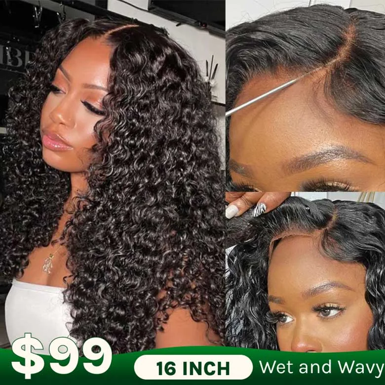 Flash Sale Klaiyi 7x5 Bye Bye Knots Pre-cut Lace Put On and Go Glueless Wig Water Wave Human Hair Wigstop-rated no lace wigs, best wigs, high-quality no lace wigs, top-rated glueless wigs