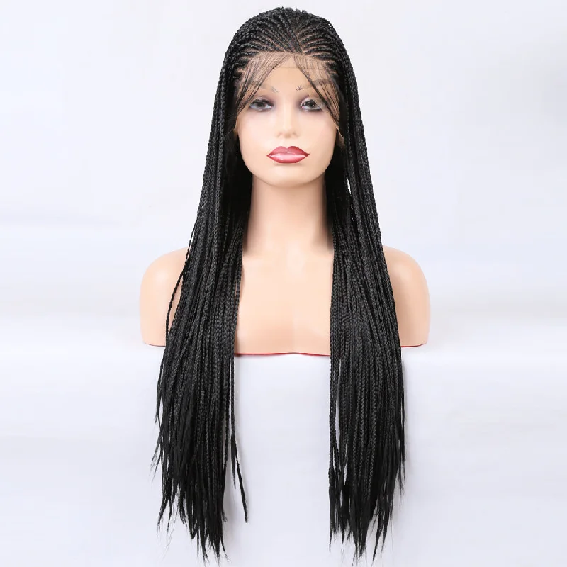 Premium Wig - Elvira Front Lace Long Braided Wigstop-rated no lace wigs, best wigs, high-quality no lace wigs, top-rated glueless wigs