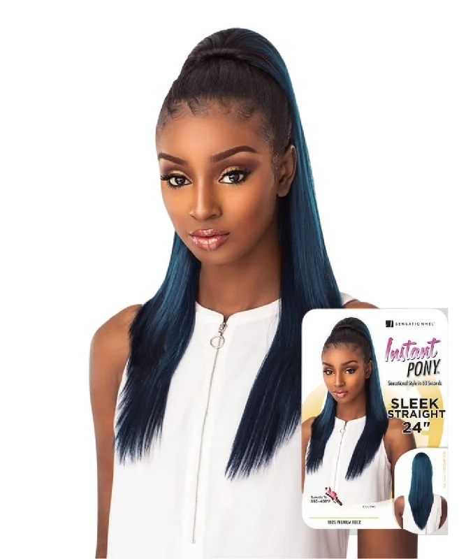 clip-in ponytail extensions, premium ponytail extensions, high-quality clip-in ponytails, 100% human hair ponytails---Sensationnel Instant Pony - Sleek Straight clip-in ponytail extensions, premium ponytail extensions, high-quality clip-in ponytails, 100% human hair ponytails---Sensationnel Instant Pony - Sleek Straight