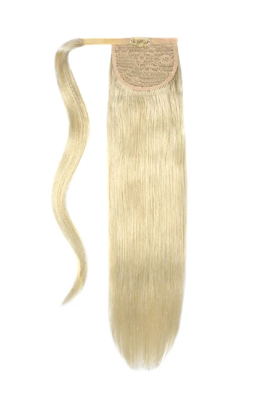 clip-in ponytail extensions, premium ponytail extensions, high-quality clip-in ponytails, 100% human hair ponytails---Ice Blonde Straight Up Wrap Around Ponytail clip-in ponytail extensions, premium ponytail extensions, high-quality clip-in ponytails, 100% human hair ponytails---Ice Blonde Straight Up Wrap Around Ponytail