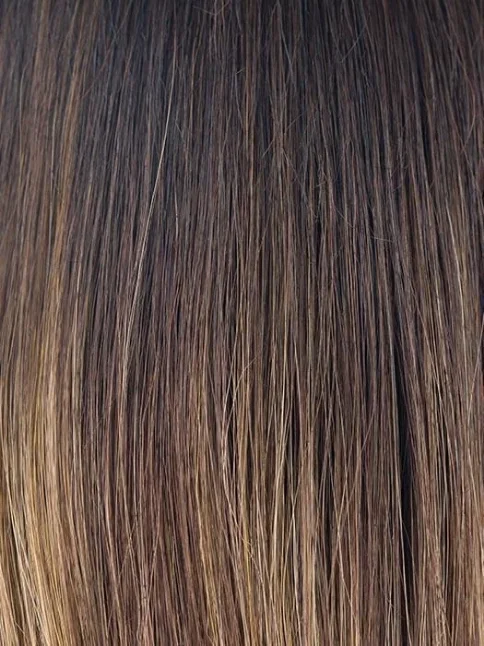 MARBLE-BROWN-R | Medium Brown and Light Honey Brown blend and Dark Roots