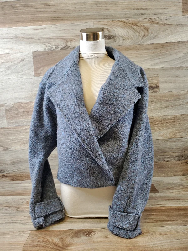 Blazer By Clothes Mentor In Blue & Grey, Size: L