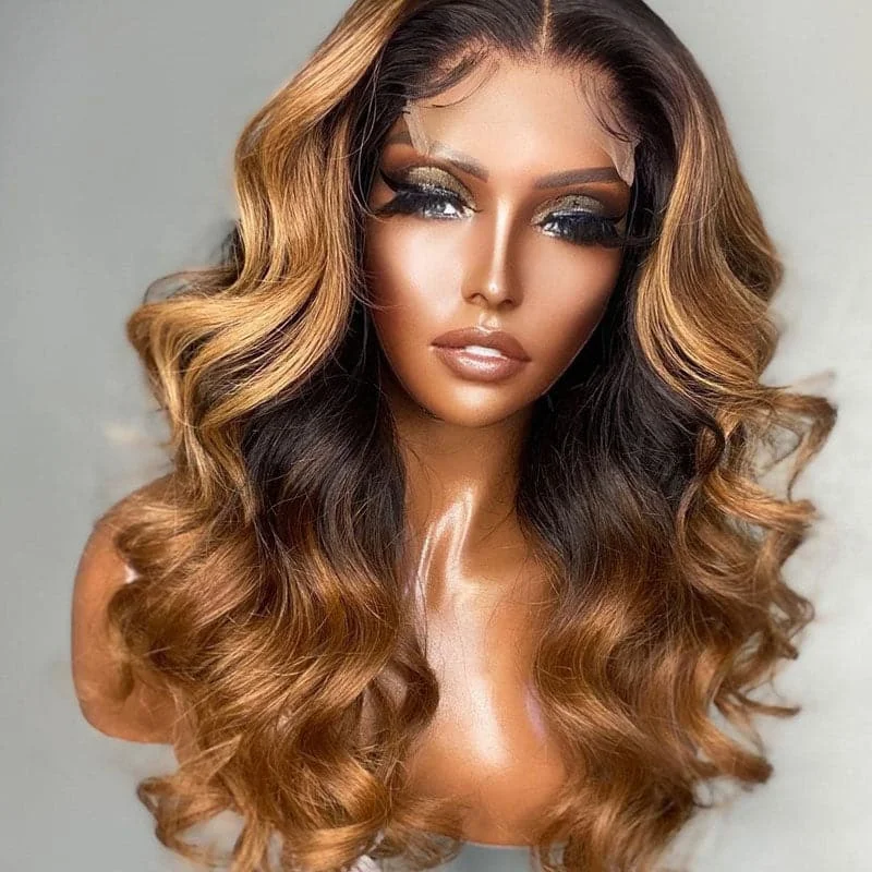 Premium No Lace Wigs Collection---Sasha - Body Wave Custom #27 Honey Blonde 5X5 Lace Closure Wig Premium No Lace Wigs Collection---Sasha - Body Wave Custom #27 Honey Blonde 5X5 Lace Closure Wig