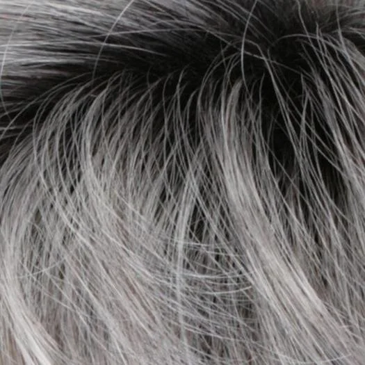 CHROMERT1B | Gray & White With 25% Medium Brown Blend & Off-Black Roots