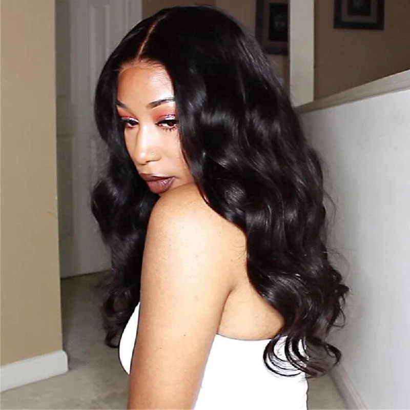Premium No Lace Wigs Collection--Straight Human Hair 13x6 Lace Front Wig A61
