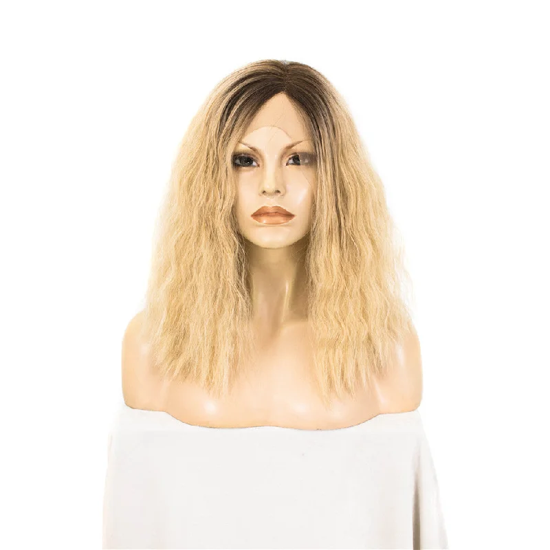 Premium Wig - Rooted Honey Blonde in Medium Curl Lace Front Wigtop-rated no lace wigs, best wigs, high-quality no lace wigs, top-rated glueless wigs