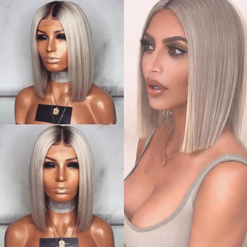 Premium Wig - Glitzy Queen Balck-Gray Mixed Buckle Bob Hair Wigtop-rated no lace wigs, best wigs, high-quality no lace wigs, top-rated glueless wigs