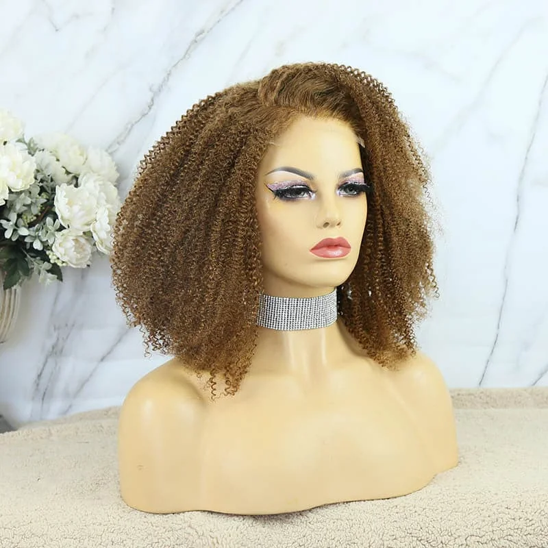 Premium No Lace Wigs Collection---Jae - Custom Color Afro Kinky Curly Bob 5X5 Lace Closure Wig Premium No Lace Wigs Collection---Jae - Custom Color Afro Kinky Curly Bob 5X5 Lace Closure Wig